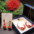 Parure con vetro di Murano rossi by giamas